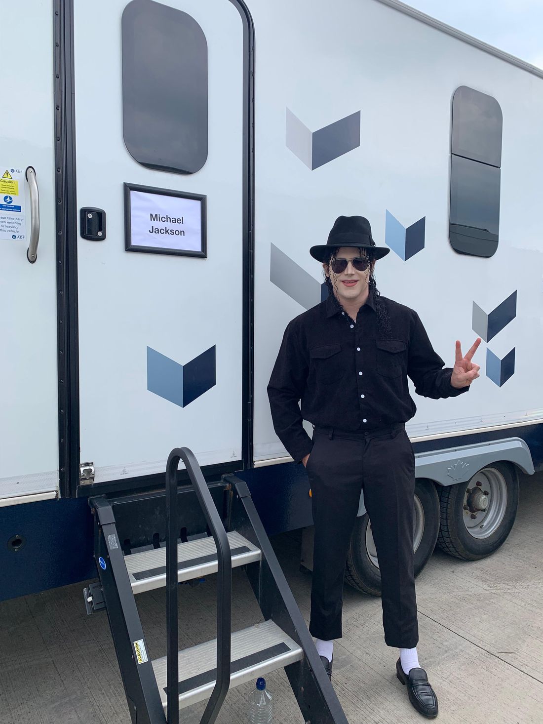 On set — the Michael Jackson trailer